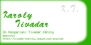 karoly tivadar business card